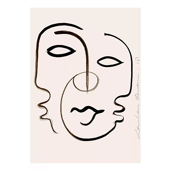 Paper Collective - We Are One Kunstdruck 30x40cm - beige, schwarz/BxH 30x40 günstig online kaufen