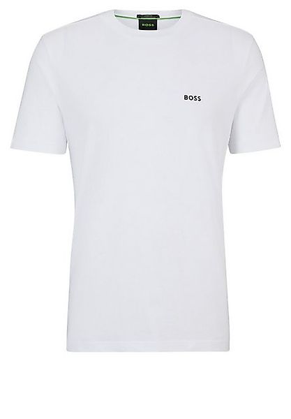 BOSS GREEN Rundhalsshirt Tee mit gummiertem Kontrast-Logo günstig online kaufen