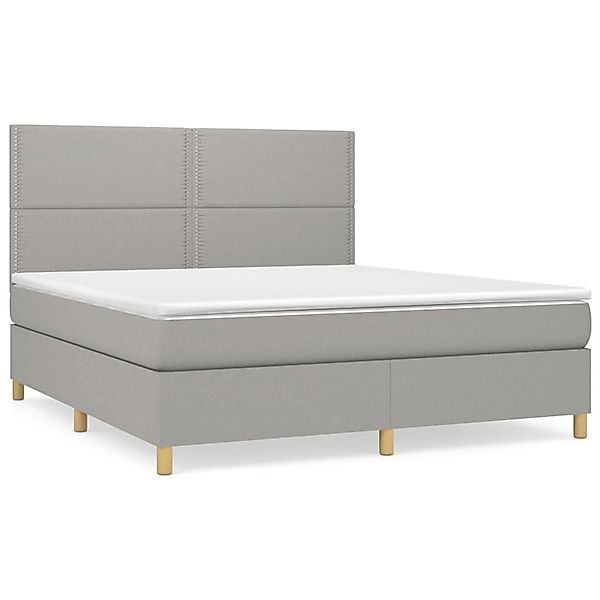 vidaXL Boxspringbett mit Matratze Hellgrau 180x200 cm Stoff 3142273 günstig online kaufen