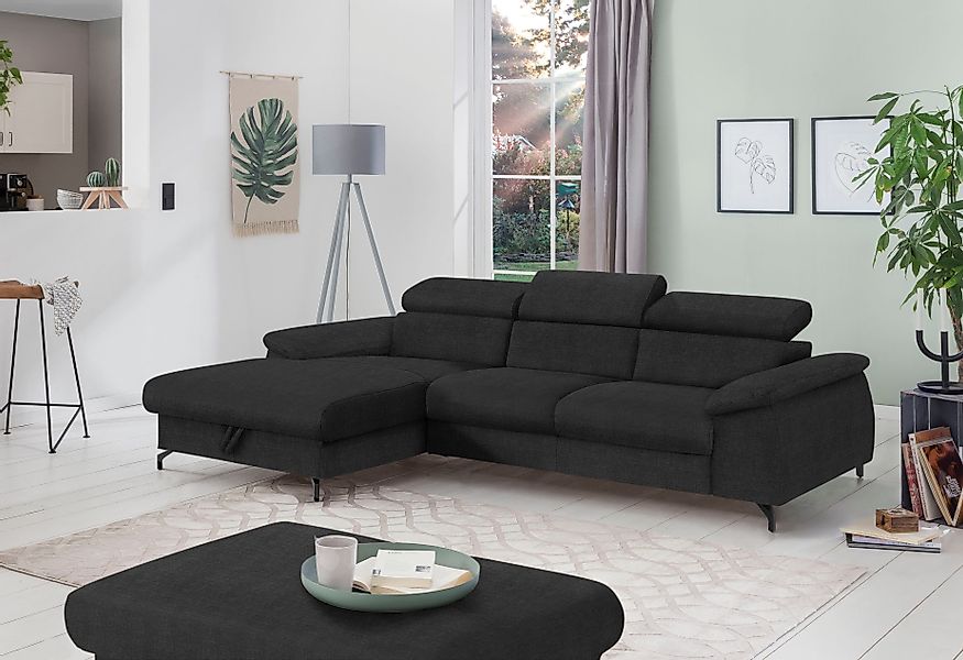 COTTA Ecksofa "Kitty L-Form, B: 242 cm" mit Kopfteilverstellung, optional B günstig online kaufen