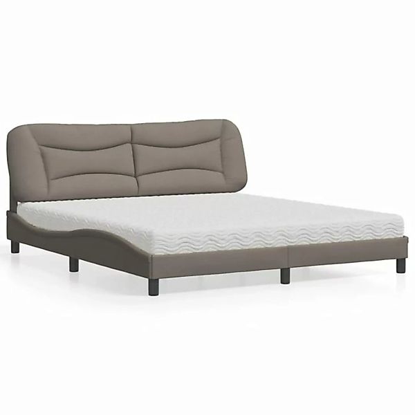 vidaXL Bett Bett mit Matratze Taupe 180x200 cm Stoff günstig online kaufen