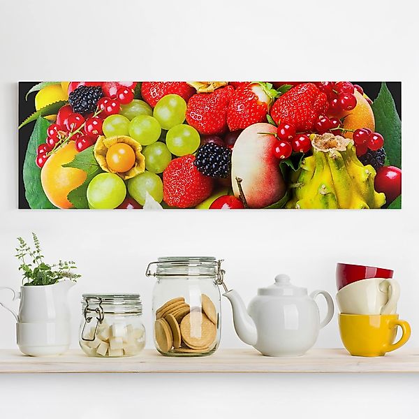 Leinwandbild - Panorama Fruit Basket günstig online kaufen