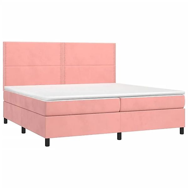 vidaXL Boxspringbett mit Matratze & LED Rosa 200x200 cm Samt 3136088 günstig online kaufen