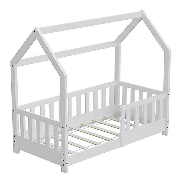 HAGO Kinderbett 70x140cm Weiß Hausbett Dach günstig online kaufen