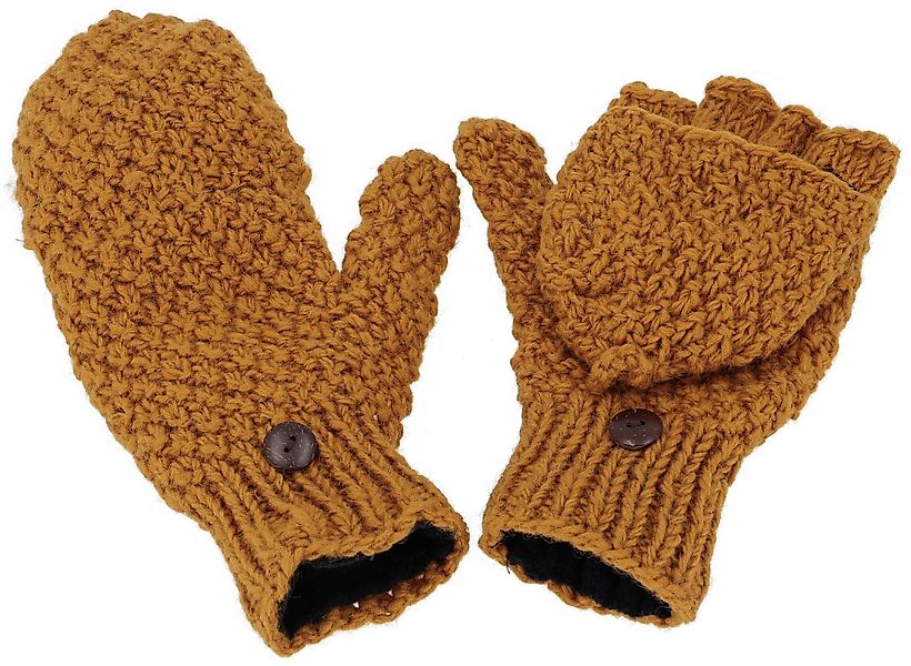 Guru-Shop Strickhandschuhe Handgestrickte Klapphandschuhe,.. günstig online kaufen