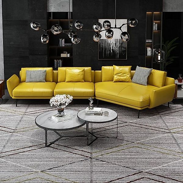 JVmoebel Ecksofa Ecksofa Sofa L-Form Ledersofa Couch Moderne Sofas, 1 Teile günstig online kaufen