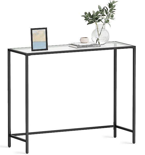 VASAGLE Konsolentisch, Beistelltisch, Oberfläche aus Hartglas, moderner Sof günstig online kaufen