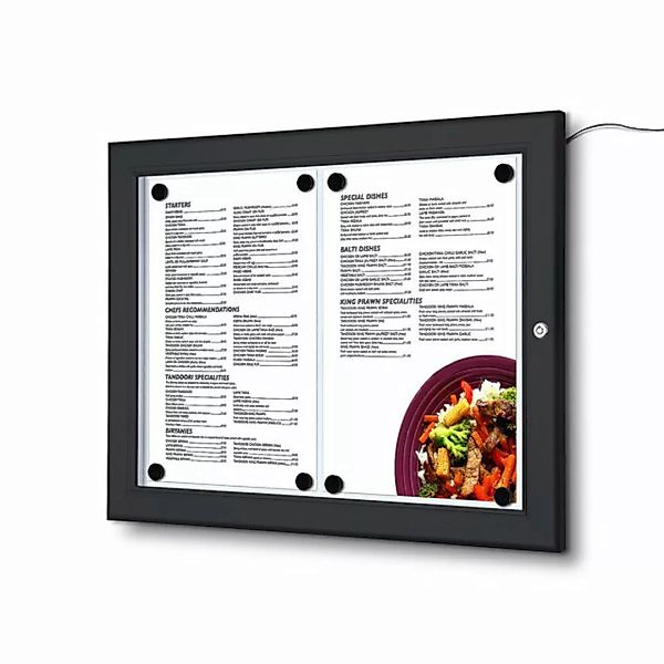 Showdown Displays Hängevitrine MenüKasten Outdoor LED - 2x DIN A4 - Alumini günstig online kaufen