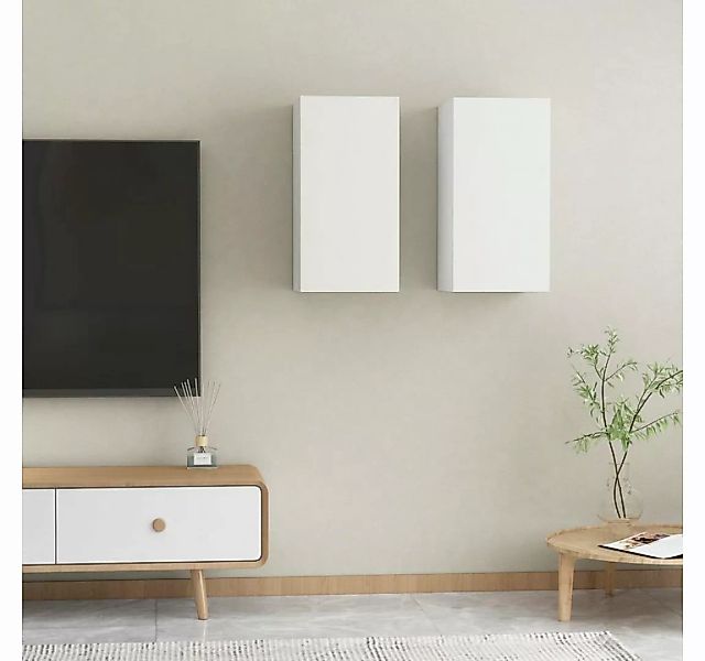 furnicato TV-Schrank TV-Schränke 2 Stk. Weiß 30,5x30x60 cm Holzwerkstoff günstig online kaufen