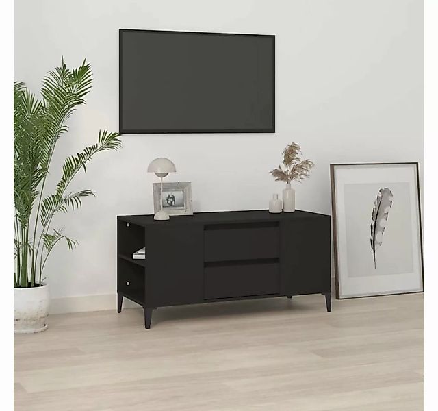 furnicato TV-Schrank Schwarz 102x44,5x50 cm Holzwerkstoff günstig online kaufen