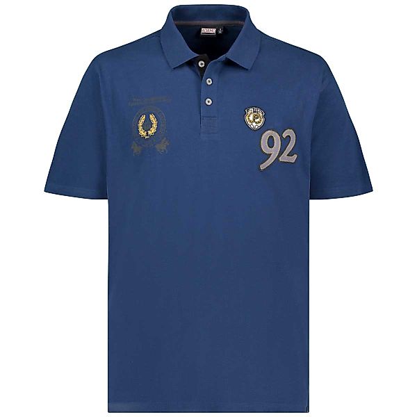 ADAMO Poloshirt mit Applikationen Farbe jeansblau Größe: 5XL günstig online kaufen