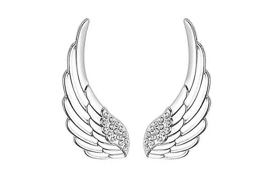 LÖB Ohrklemme 925 Silber Ohrklemme Engelsflügel Zirkonia Glitzer Stein Ohrm günstig online kaufen