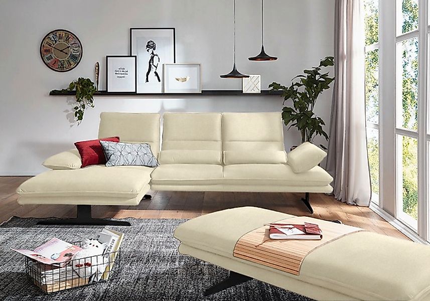 W.SCHILLIG Ecksofa »broadway, Designsofa mit tollem Sitzkomfort«, Sitztiefe günstig online kaufen