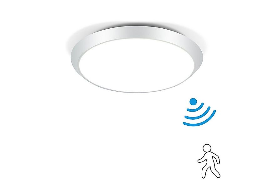 Nettlife LED Deckenleuchte LED Deckenleuchte Bewegungsmelder Schwarz 4000 K günstig online kaufen