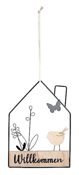 Levandeo® Metallbild, Willkommensschild Hausform Metall Türschild Schwarz N günstig online kaufen