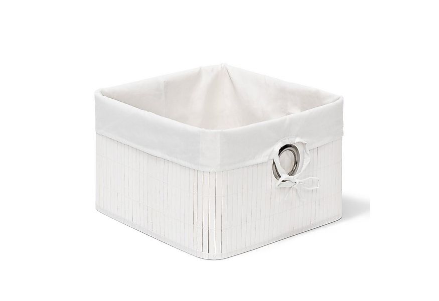 relaxdays Aufbewahrungskorb 4x Aufbewahrungskorb Bambus, weiß günstig online kaufen