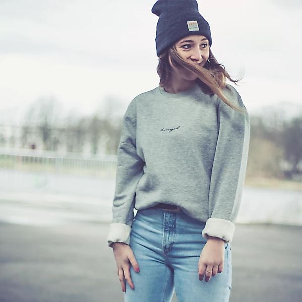Unisex Pullover/sweater Aus Bio-baumwolle Dressgoat - Hellgrau Meliert günstig online kaufen