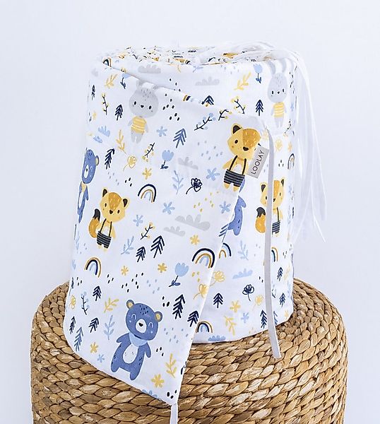 Loolay Bettnestchen WALD Tiere Baumwolle Atmungsaktives Babybett BETTUMRAND günstig online kaufen