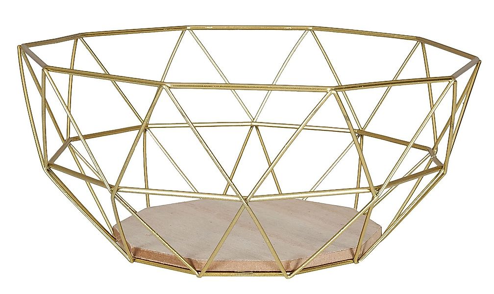 Levandeo® Dekoschale, Korb Metall Gold 26x12cm günstig online kaufen