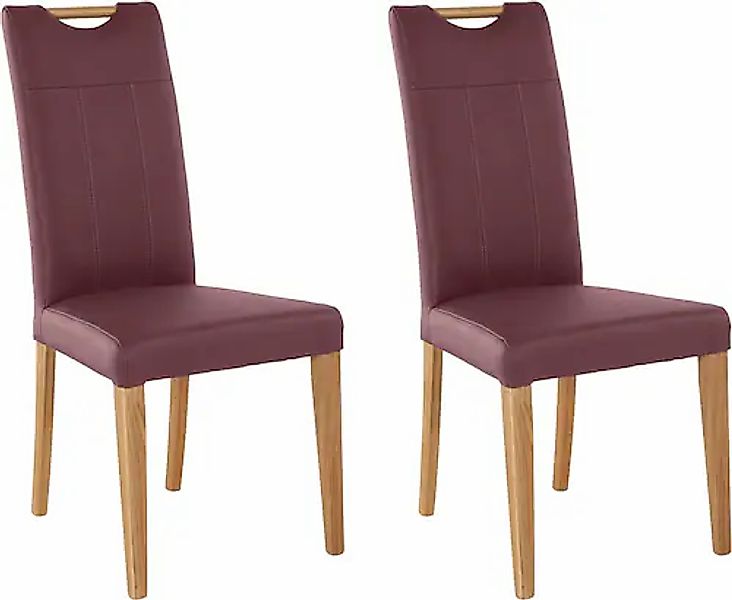 Home affaire Esszimmerstuhl »Roberta« (Set) 2 Stk.mit Bezug aus Echtleder u günstig online kaufen