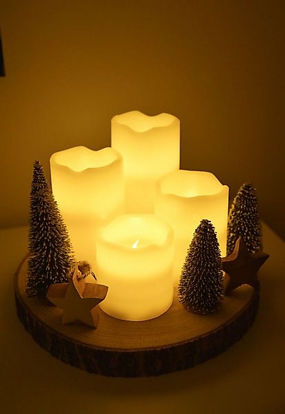 Gravidus LED-Kerze 4 LED Echtwachskerzen flackernd mit Fernbedienung günstig online kaufen