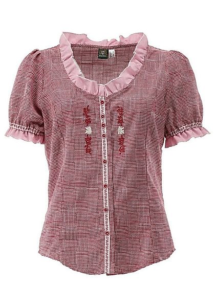 OS Trachten Trachtenbluse Twede Kurzarmbluse mit Stickerei neben der Knopfl günstig online kaufen