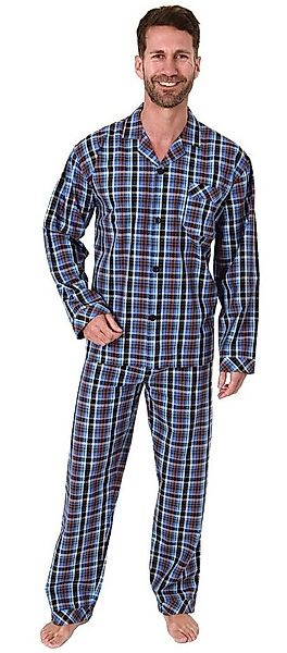 Trend by Normann Pyjama Herren Pyjama langarm Schlafanzug gewebt zum Knöpfe günstig online kaufen