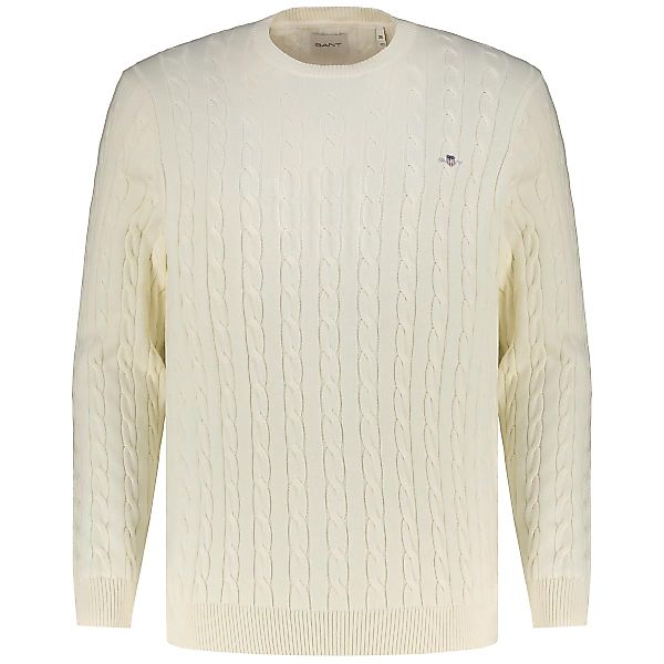 Gant Zopfstrickpullover aus Baumwolle Farbe creme Größe: 4XL günstig online kaufen