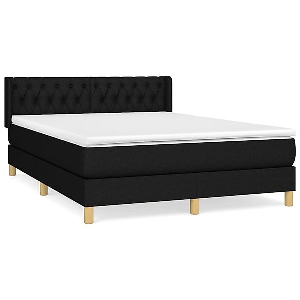 vidaXL Boxspringbett mit Matratze Schwarz 140x190 cm Stoff 3130507 günstig online kaufen