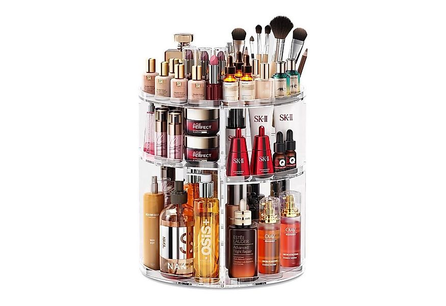 NUODWELL Make-Up Organizer Transparent Kosmetik 360° Drehbar Aufbewahrung, günstig online kaufen