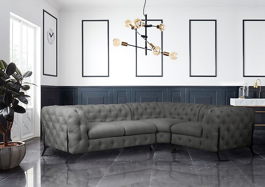 Leonique Chesterfield-Sofa »Amaury L-Form«, moderne Chersterfield-Optik, Br günstig online kaufen