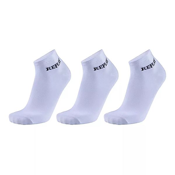 Replay Basic Leg Kurz Socken 3 Paare EU 35-38 White / Black günstig online kaufen