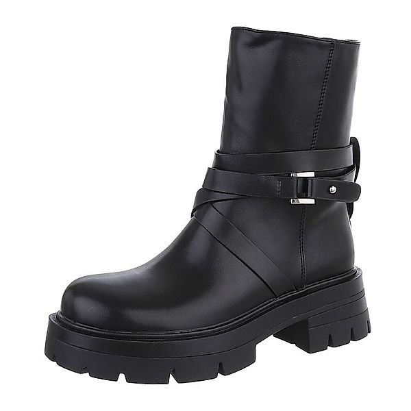 Ital-Design Damen Bikerschuhe Biker Westernstiefelette (87451929) günstig online kaufen