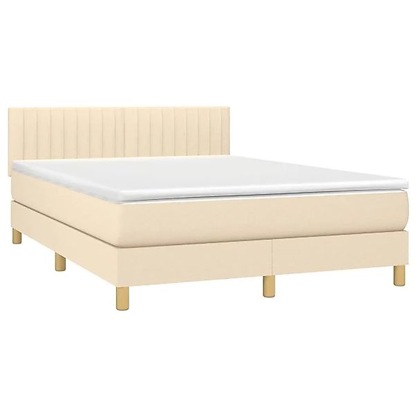vidaXL Boxspringbett mit Matratze Creme 140x200 cm Stoff 3140782 günstig online kaufen