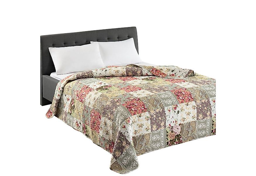 Delindo Lifestyle Tagesdecke Patchwork Biedermeier, Bettüberwurf, weich wat günstig online kaufen