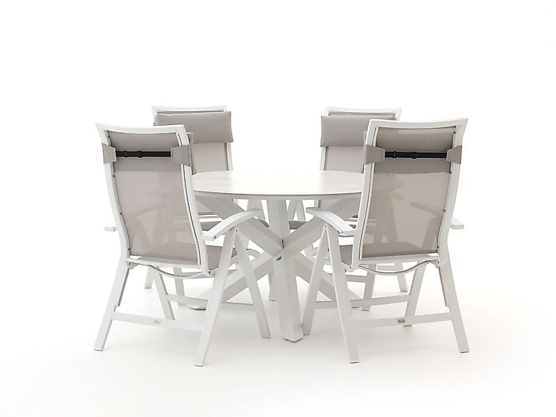 Bellagio Lugo/Lodola ø 130 cm Gartenmöbel-Set 5-teilig verstellbar günstig online kaufen