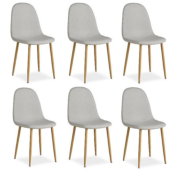 Homestyle4u Esszimmerstuhl 6er Set in Grau 2338 günstig online kaufen
