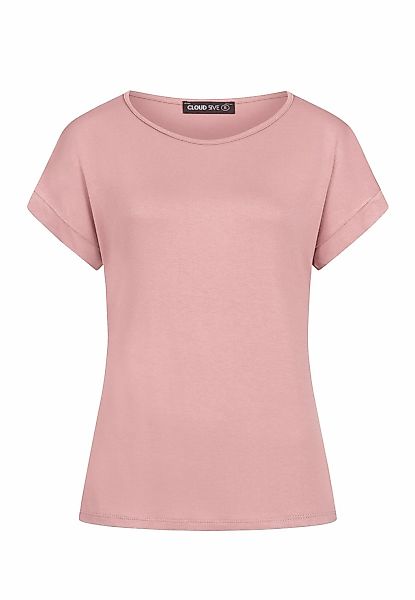 CLOUD 5IVE T-Shirt "CLOUD 5IVE Viskose T-Shirt mit Ärmelumschlag und Rundha günstig online kaufen