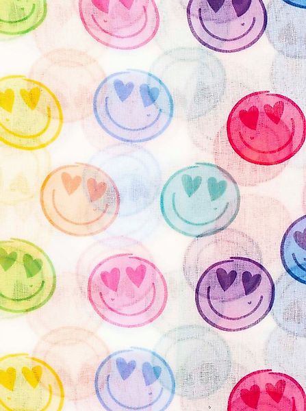 Zwillingsherz Schal "Smiles", transparenter Look, fröhliche Gesichter günstig online kaufen