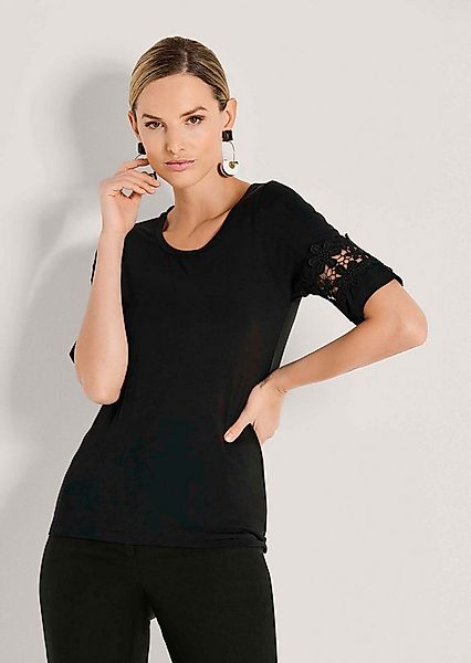 MADELEINE Kurzarmshirt Shirt mit Halbarm und Spitzendetail günstig online kaufen