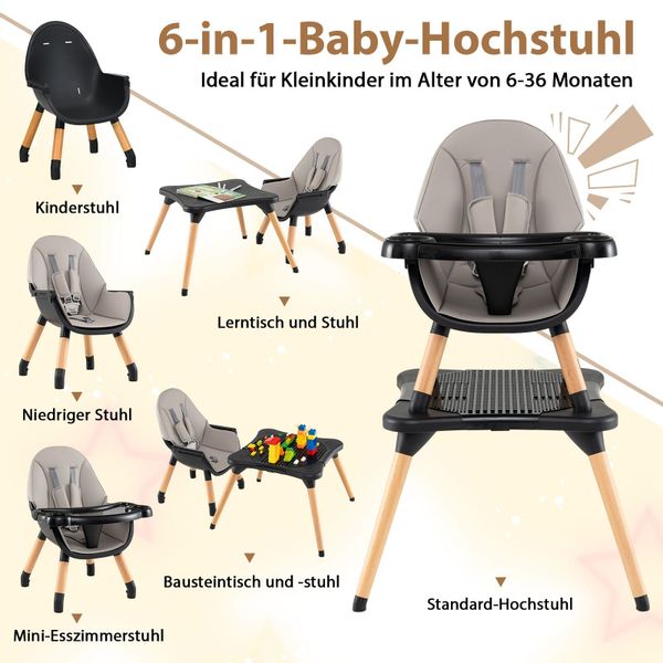 COSTWAY Hochstuhl (1 St), Kombihochstuhl, Babystuhl, günstig online kaufen
