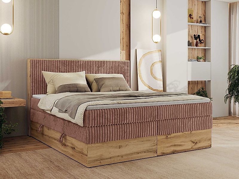 MKS MÖBEL Boxspringbett WOOD CLASSIC KING günstig online kaufen