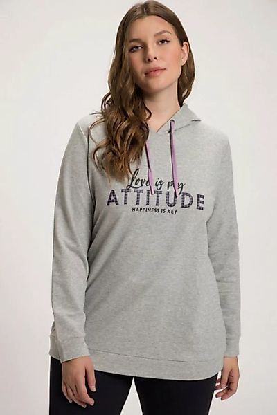 Ulla Popken Sweatshirt Hoodie Kapuze Kordel Lagenoptik Langarm günstig online kaufen