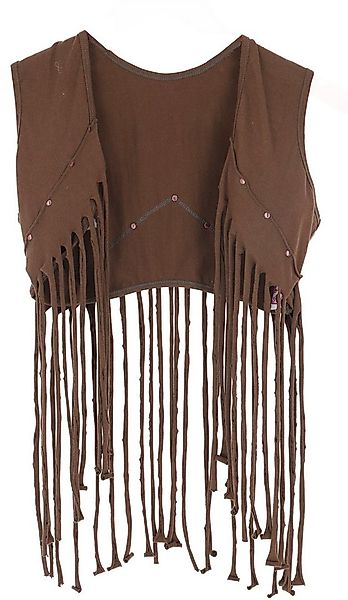 Guru-Shop Langjacke Fransen Festival Weste mit Nieten - braun Festival, alt günstig online kaufen