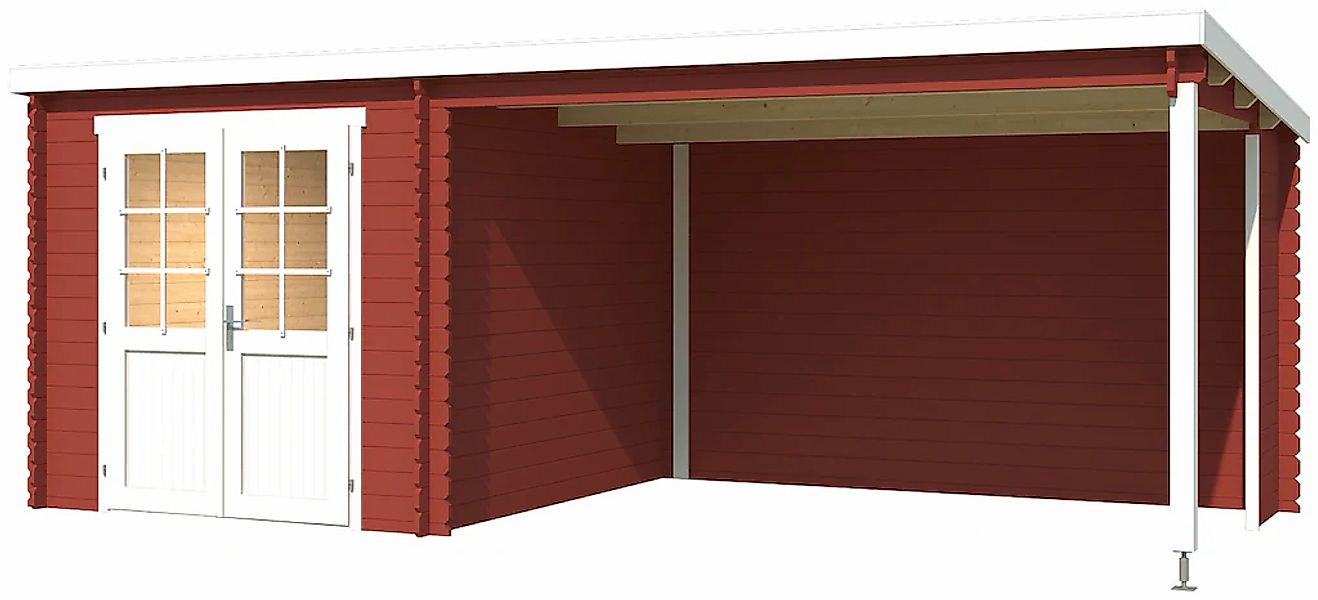 LASITA MAJA Gartenhaus "Saint Paul, Schwedenrot" mit Anbau günstig online kaufen