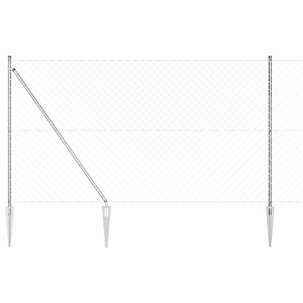vidaXL Zaunpfosten Silber 10 x 1,6 m 60 x 60 mm Maschenweite Stahl 3351217 günstig online kaufen