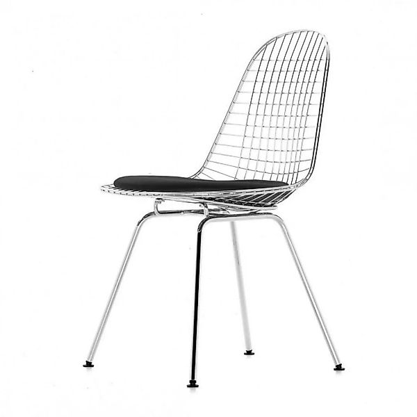 Vitra - Wire Chair DKX-5 Stuhl - schwarz/glanzchrom/verchromt/Stoff Hopsak günstig online kaufen