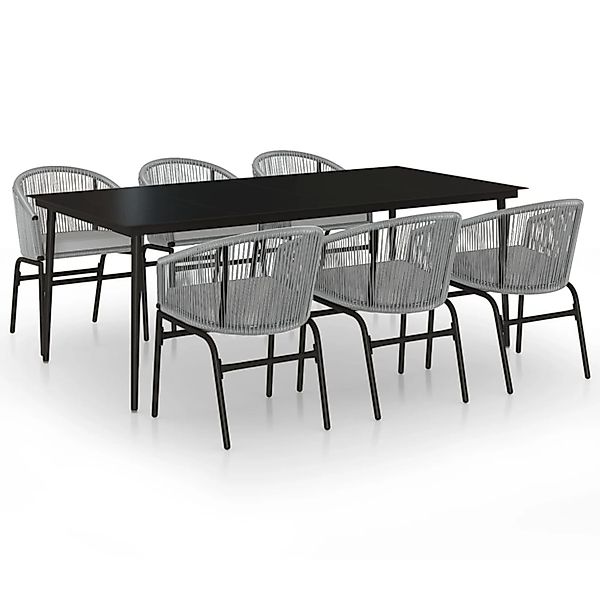 vidaXL 7-Tlg Garten-Essgruppe Grau 3099255 günstig online kaufen