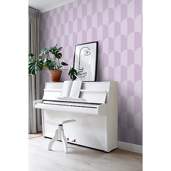 ESTAhome Tapete Art Decó Muster Violett 50 x 900 cm 139993 günstig online kaufen