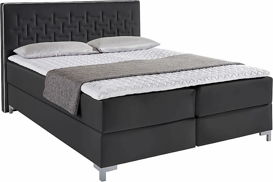 INOSIGN Boxspringbett »Coos«, mit besonderer Steppung im Kopfteil, 3 Matrat günstig online kaufen